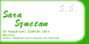 sara szmetan business card